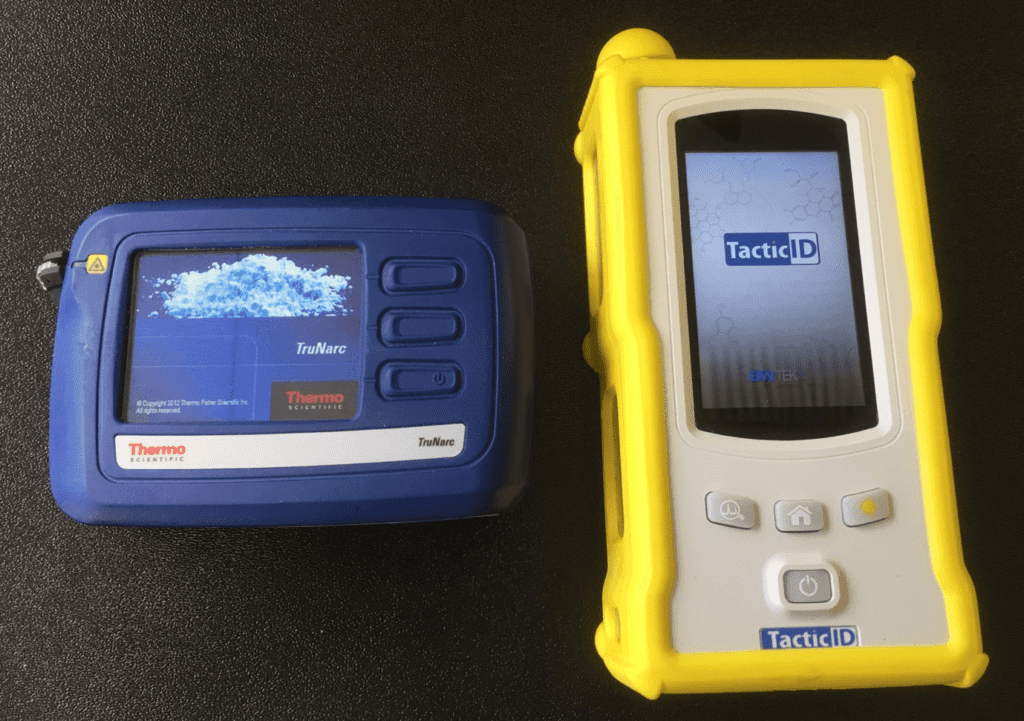 two examples of Raman spectroscopy field test equipment