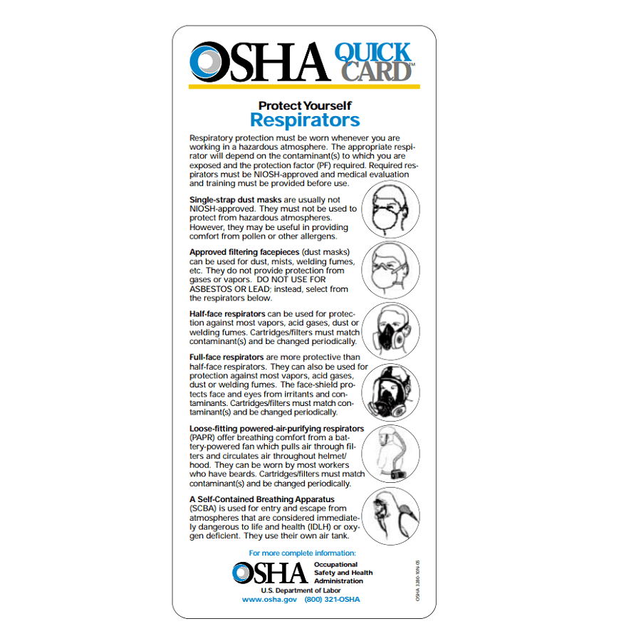 OSHA QuickCard Respirators