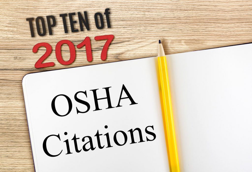 OSHA’s Top 10 List of Citations for 2017