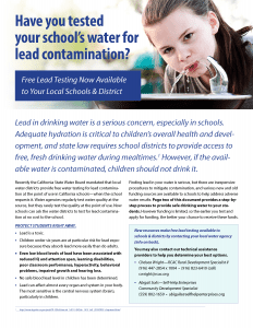 RCAC Brochure - Lead Testing in Schools - Page 1