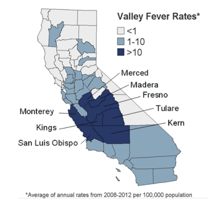 Valley Fever Distribution California